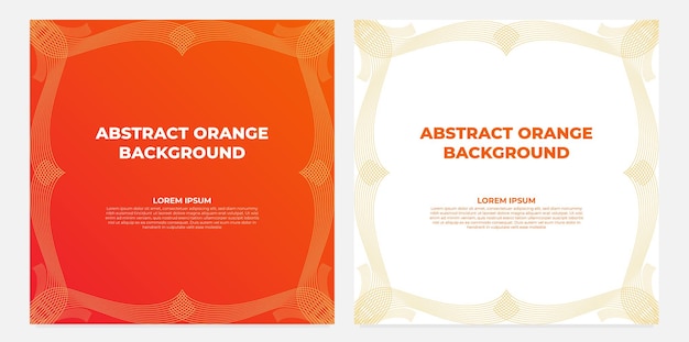 Vector abstract orange gradient social media post template collection design