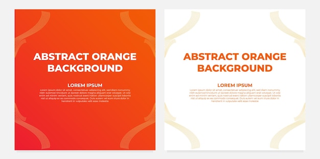 Vector abstract orange gradient social media post template collection design