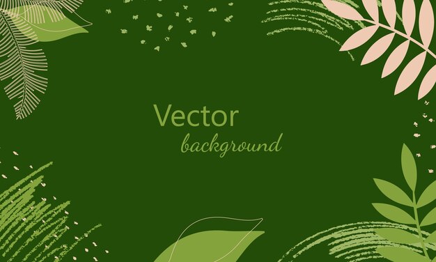 Vector abstract organic floral background with space to copy textminimalist vector banner