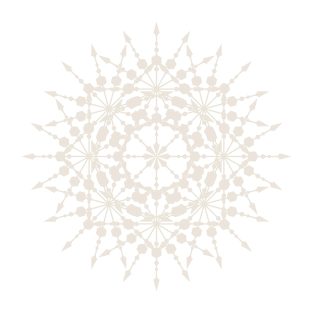 Abstract Oriental Mandala  Snowflake Template. Yoga Arabesque Mandala Lace Pattern Element Icon