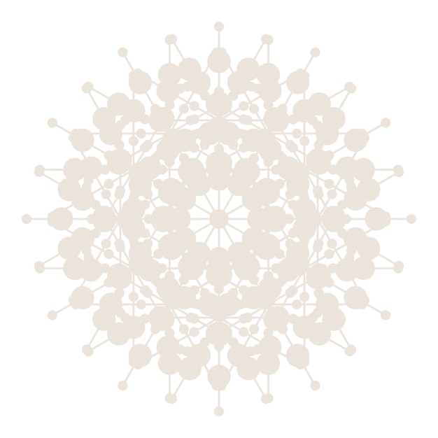 Abstract Oriental Mandala  Snowflake Template. Yoga Arabesque Mandala Lace Pattern Element Icon