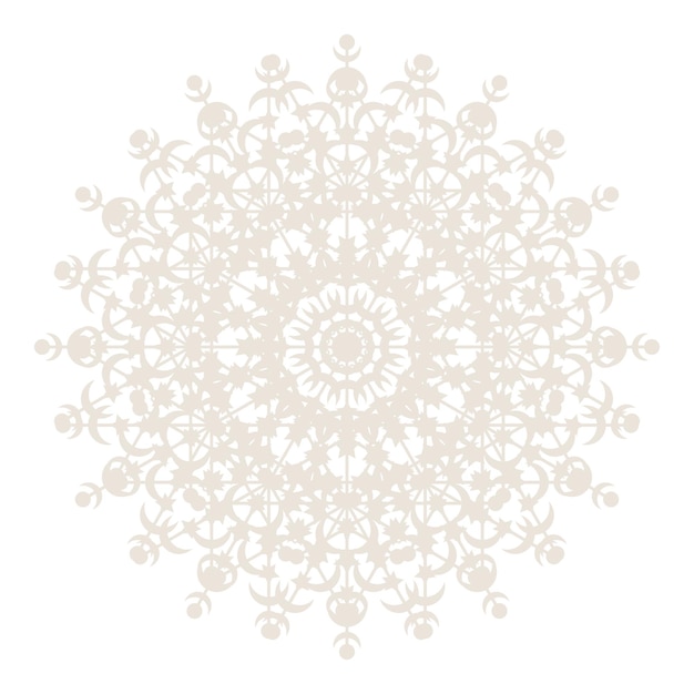 Abstract Oriental Mandala  Snowflake Template. Yoga Arabesque Mandala Lace Pattern Element Icon