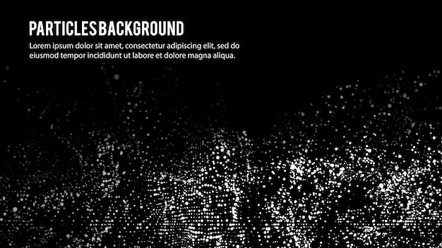 Vector abstract particles background star dust motion in space on black background vector illustration