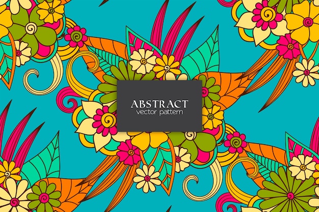 Abstract Seamless Floral Pattern in vector