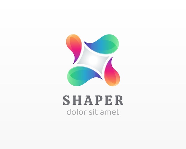 Vector abstract shape logo creative colorful shape vector icon