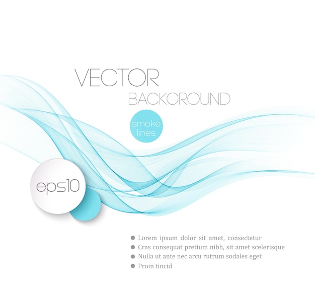 Vector abstract smoky waves background template brochure design