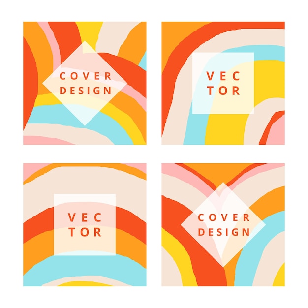 Vector abstract square background with wavy in bright colors