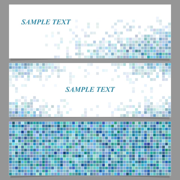 Vector abstract square mosaic banner design template set