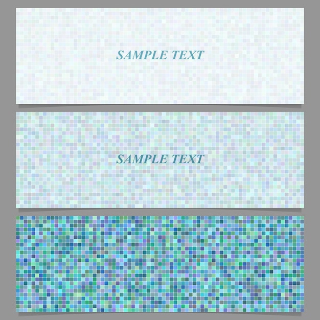 Vector abstract square mosaic pattern banner set