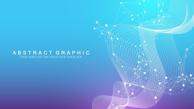 Vector abstract structure molecules or atom for science or medical background