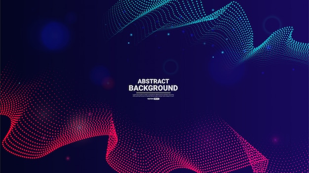 Abstract technology background with flowing particles