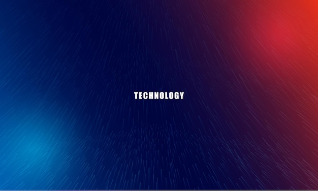 Abstract technology concept particle connection background with blue and red lights