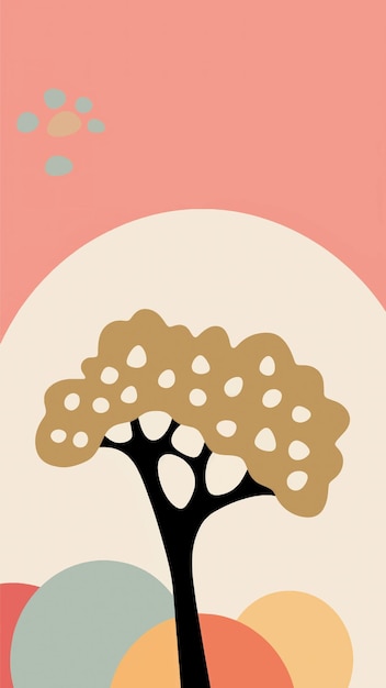 Vector abstract tree art print