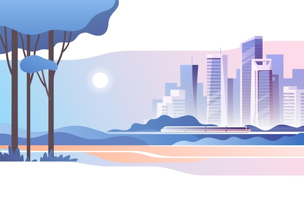 Vector abstract urban landscape illustration