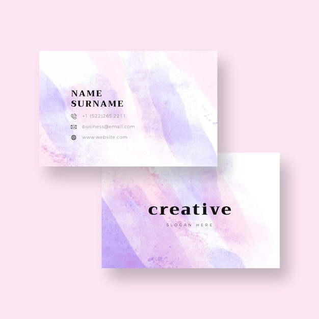 Abstract watercolor business card template