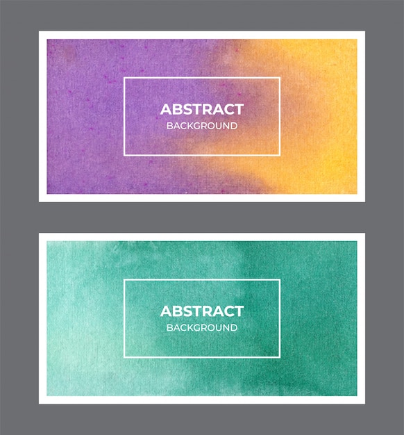 Abstract watercolor web banner texture background set