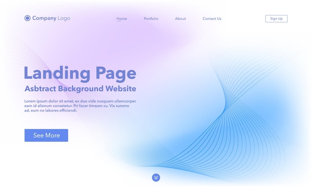 Vector abstract wave background landing page.