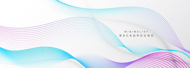 Vector abstract white background with flowing gradient lines wave