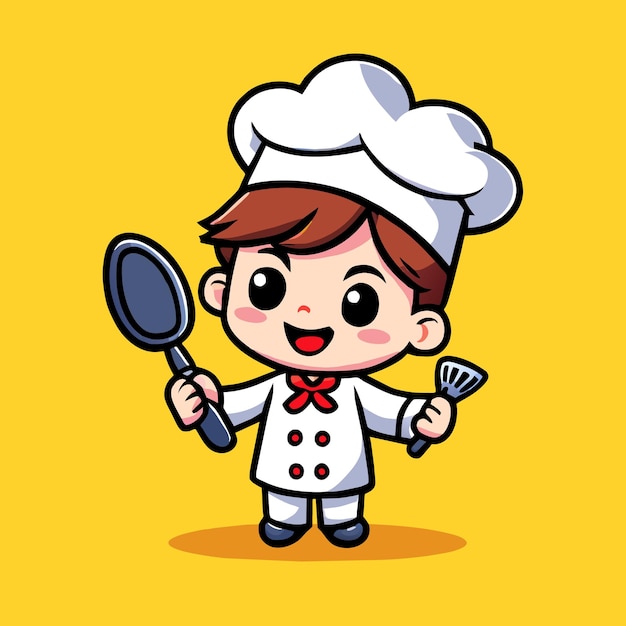 Vettore attivo junior chef boy vector art