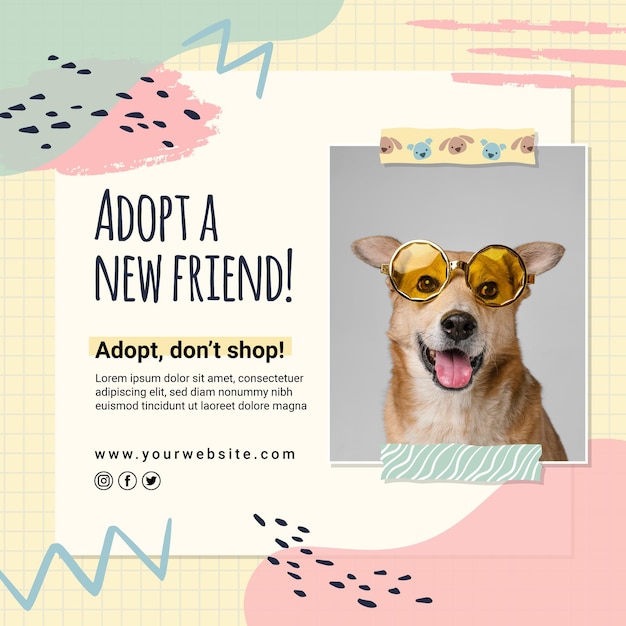 Adopt a friend squared flyer template