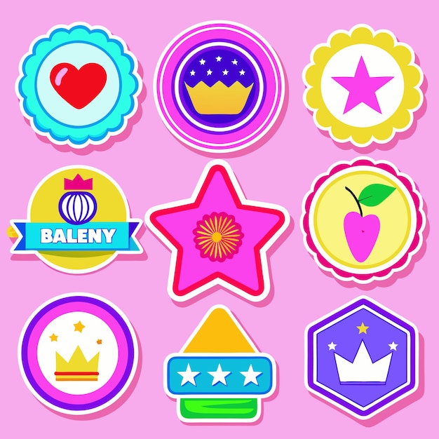 Vector adorable and creative cute sticker collection