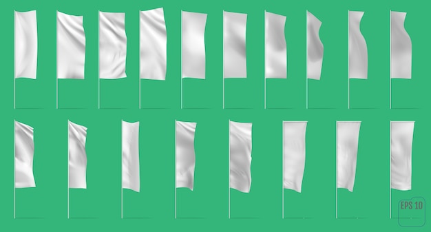 Vector advertisement blank flags and banners.