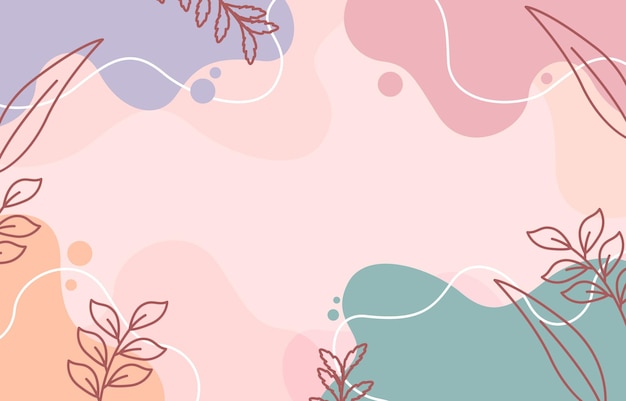 Aesthetic Colorful Pastel Floral Fluid Abstract Background