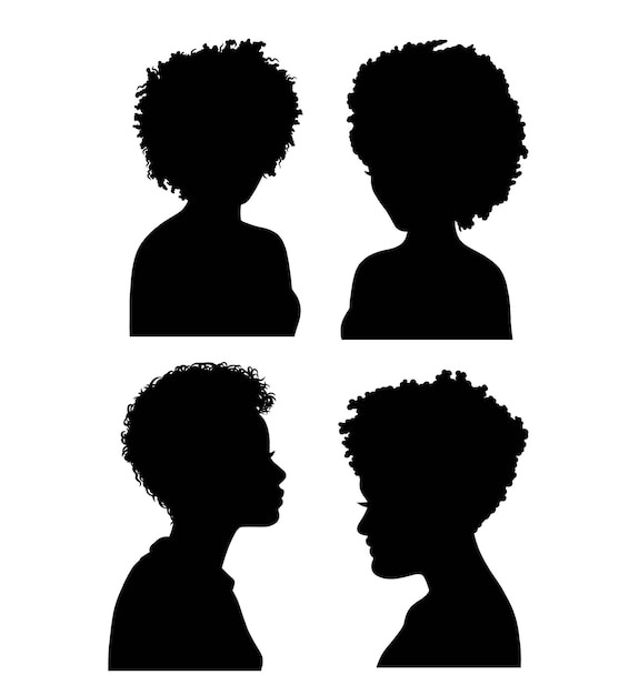 Afro female hairstyle silhouette