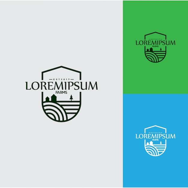 Vector agricultural and farm logo design template
