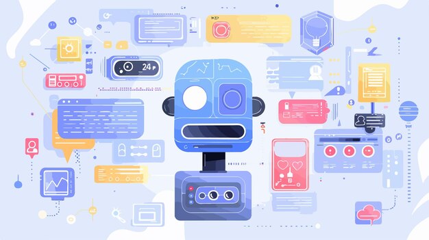 Vector ai chat bot concept