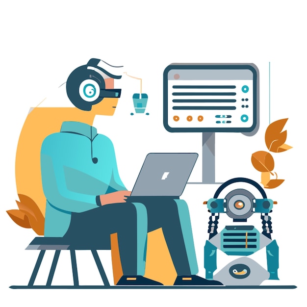 ai chat bot vector illustration