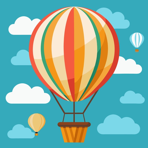 Air balloon cartoon style illustration