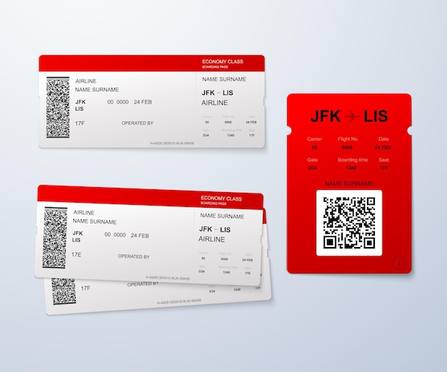 Airline boarding pass template.