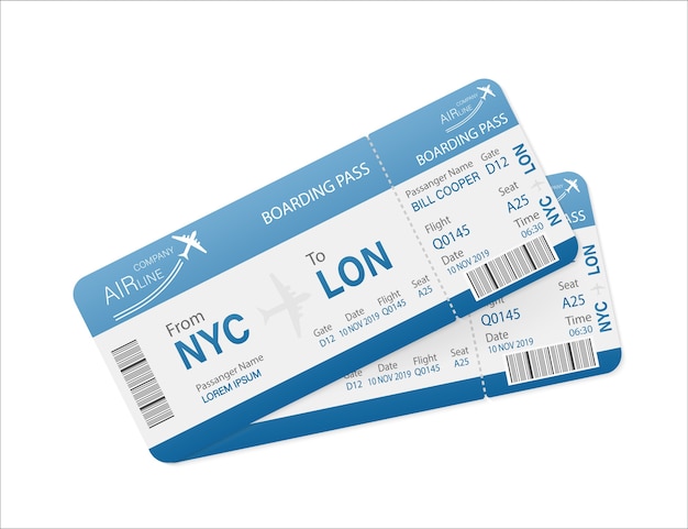  airline tickets for paper . Template . Business .   .