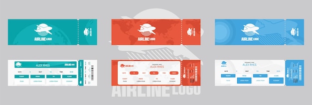 Vector airline tickets with modern design