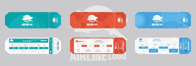 Vector airline tickets with modern design