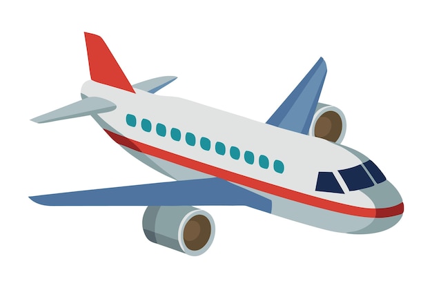 Airplane Air transport isolated flat vector illustration