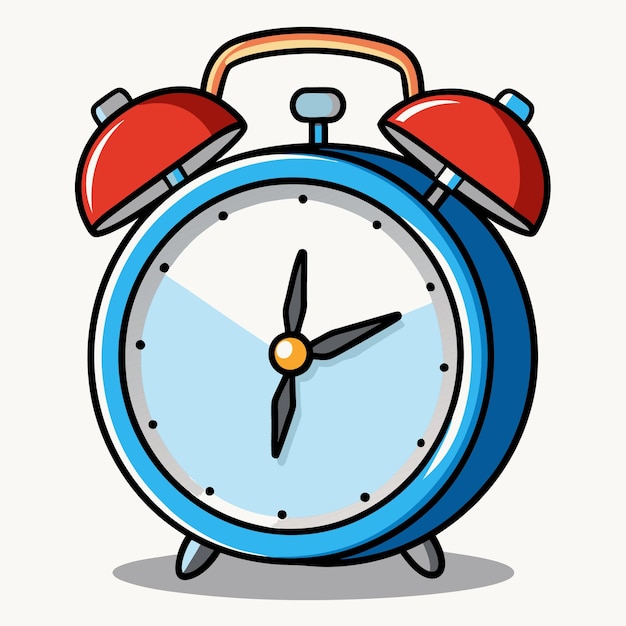 alarm clock cartoon style vector illustration