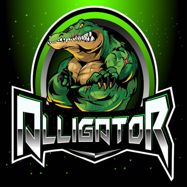 Alligator Esport gaming mascot logo design