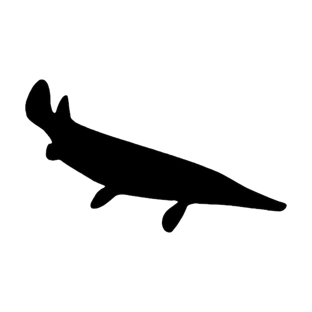 alligator gar silhouette animal vector illustration