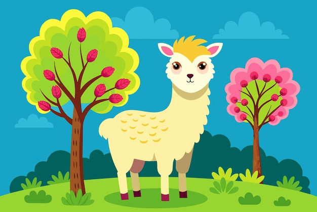 alpaca background is tree