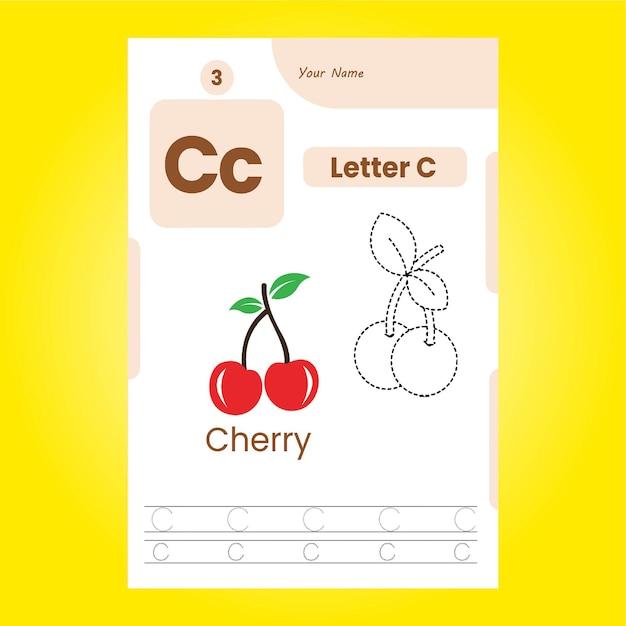 Alphabet tracing worksheet for kids