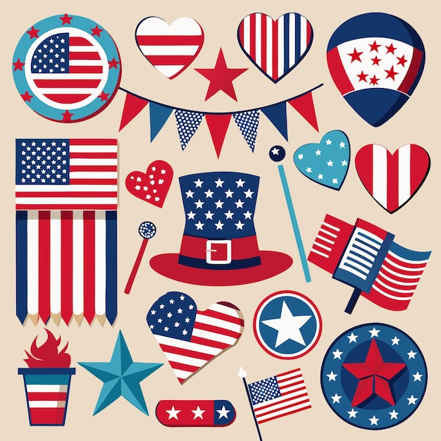 Vector american flag clip art vector illustration design