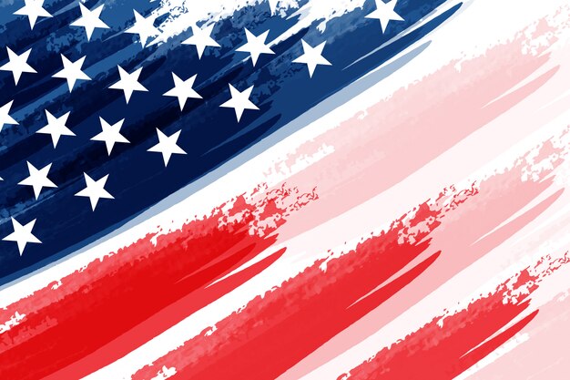 Vector american flag with grunge style background premium vector