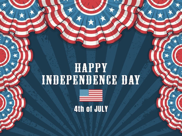 Vector american independence day colorful sticker