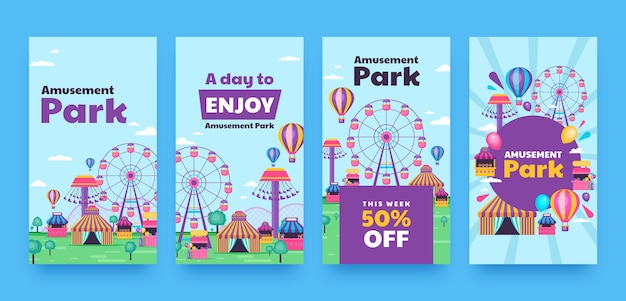 Vector amusement park template design