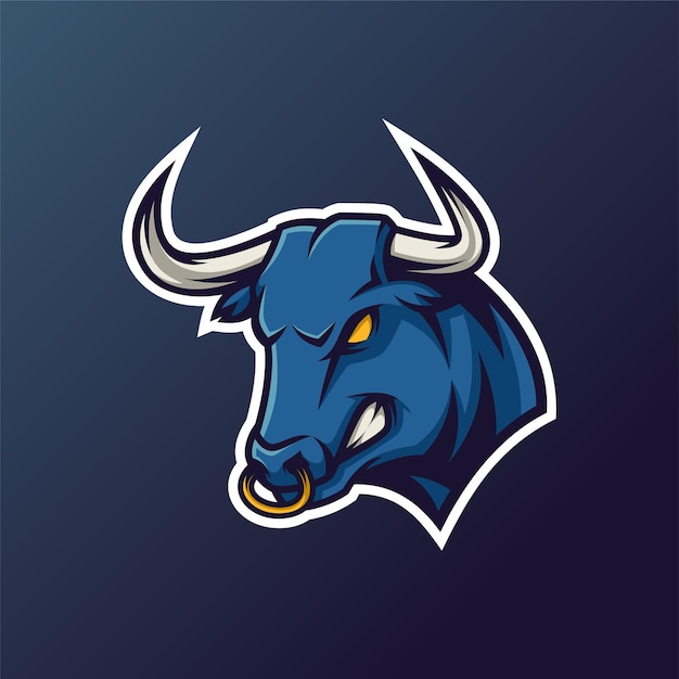 Angry Bull Mascot Logo Vector Illustration Design Animals Mascot logo