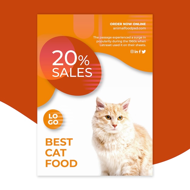 Animal food flyer template style