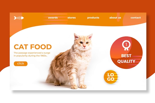 Animal food landing page design