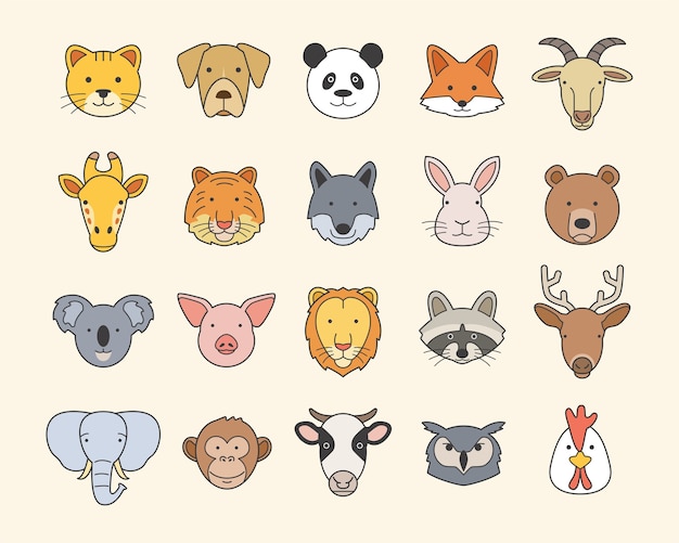 Vector animal set